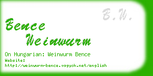 bence weinwurm business card